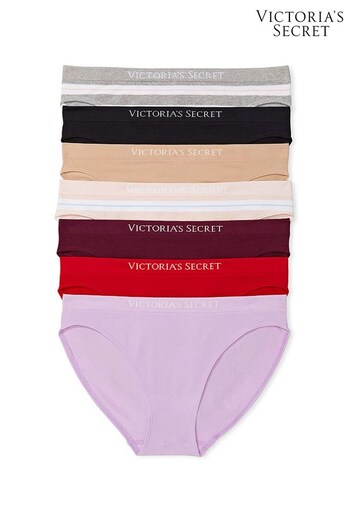 Victoria's Secret Black/Grey/Nude/Red/Purple Bikini Knickers Multipack (K43954) | £35
