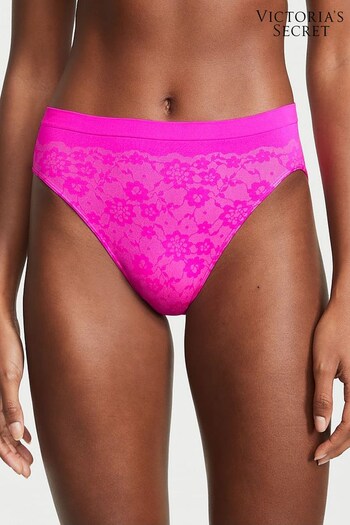 Victoria's Secret Bali Orchid Pink Posey Lace Seamless High Leg Brief Knickers (K44009) | £9