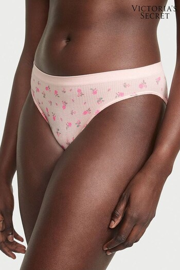 Victoria's Secret Purest Pink Ditsy Floral Printed Waffle Bikini Knickers (K44012) | £9