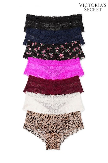 Victoria's Secret Black/Blue/Pink/Leopard/White Cheeky Knickers Multipack (K44015) | £35