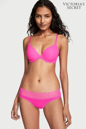 Victoria's Secret Fuchsia Frenzy Pink Geo Hipster Lace Waist Knickers (K44020) | £9