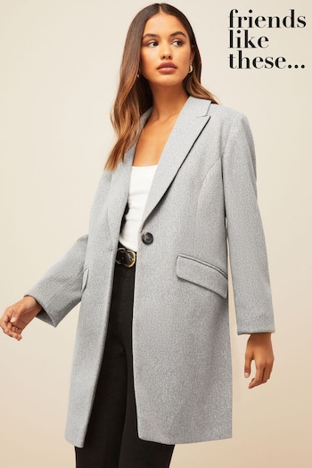 Gifts £20 & Under Grey Tailored Single Button Coat (K44144) | £62