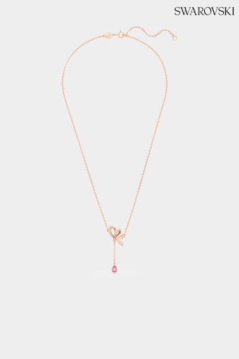Swarovski Rose Gold Plated & Pink Volta Pear-Shaped Pendant Necklace (K44192) | £95