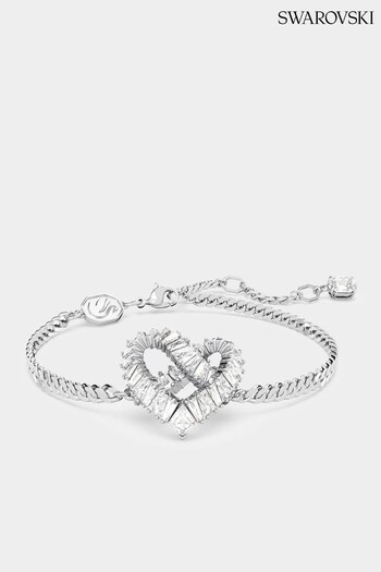 Swarovski Silver Baguette Heart-Shaped Bracelet (K44194) | £155