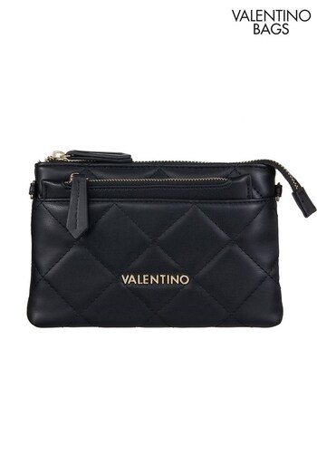Valentino Bags Black Ocarina Quilted Rectangle Crossbody Bag (K44202) | £69