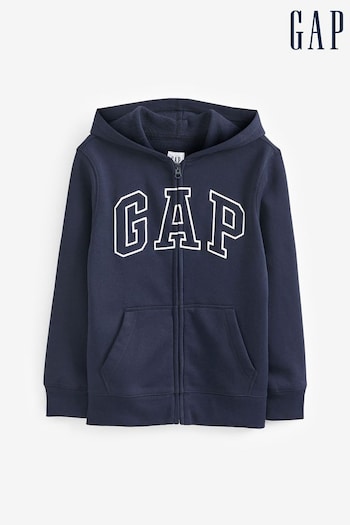 Gap Navy Blue Logo Zip Up Hoodie (K44384) | £25