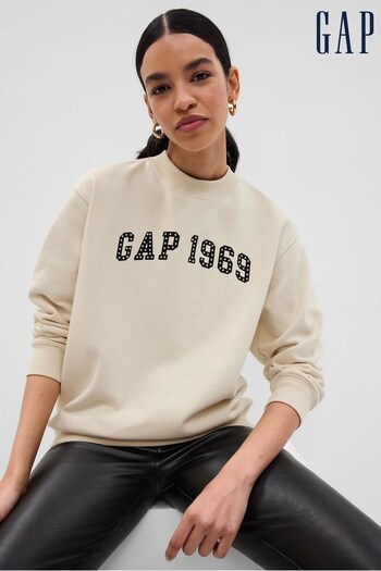 Gap Cream Logo Dropped Shoulder Sweatshirt (K44484) | £40