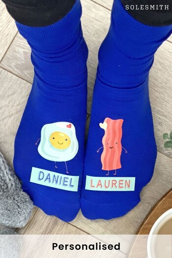 Personalised Bacon and Eggs Personalised Socks by Solesmith (K44543) | £16