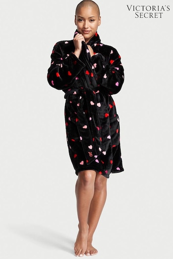 Victoria's Secret Black Heart Print Cosy Short Dressing Gown (K44561) | £49