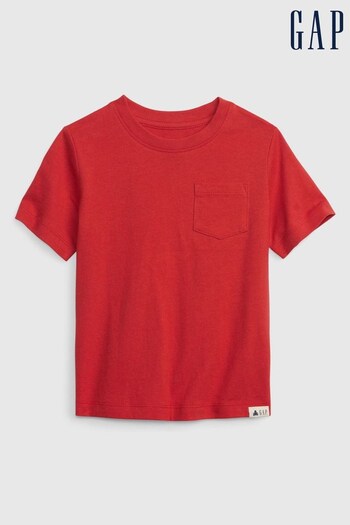 Gap Red Pocket Short Sleeve Crew Neck T-Shirt (K44672) | £8
