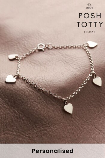 Personalised Heart Station Bracelet by Posh Totty (K44891) | £69