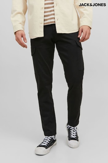 JACK & JONES Black Slim Fit Cargo wardrobe Trousers (K44933) | £48