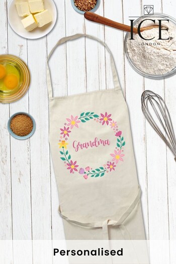 Personalised Floral Ring Apron by ICE London (K44957) | £20