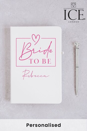 Personalised Bride To Be Notebook and Pen Set bg ICE London (K44963) | £14
