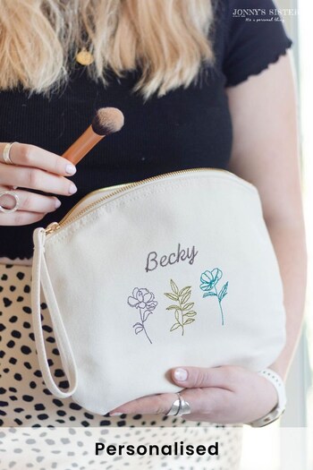 Personalised Small Embroidered Makeup Bag (K44989) | £18