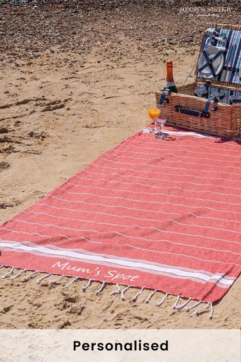 Personalised Striped Hammam Beach Towel by Jonny's Sister (K44992) | £30