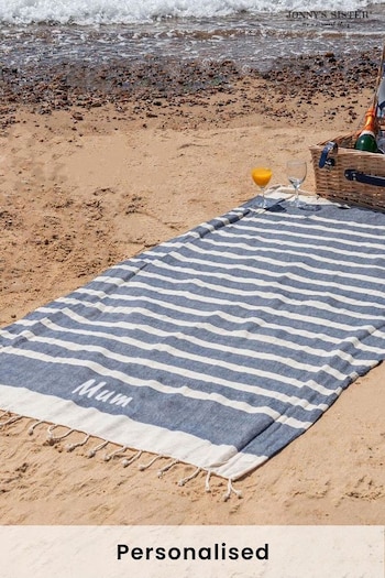 Personalised Striped Hammam Beach Towel (K44993) | £30