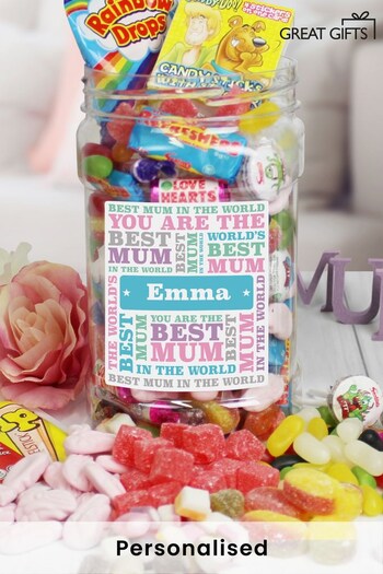 Personalised Best Mum - Sweet Jar by Great Gifts (K45001) | £20