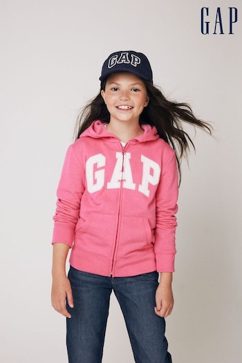 Gap Pink Logo Zip Up Hoodie (K45030) | £25