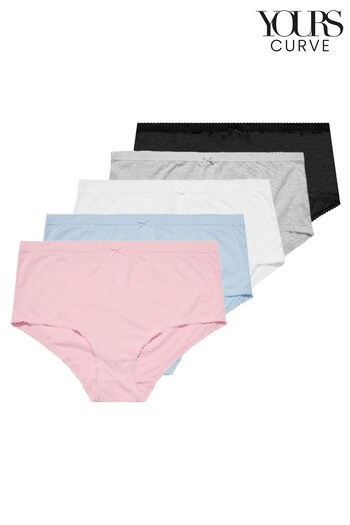Yours Curve White 5 Pack Solid Knickers (K45339) | £17