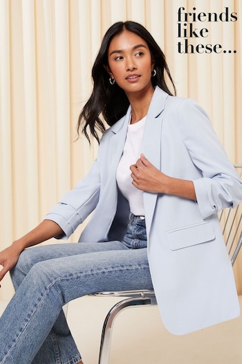 New In Clothing Pastel Blue Edge to Edge Tailored Blazer (K45379) | £44