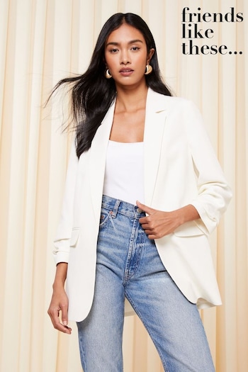 Friends Like These Ivory White White Edge to Edge Tailored Blazer (K45391) | £44