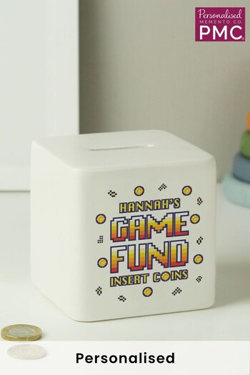 Personalised Gaming Fund Ceramic Square Money Box by PMC (K45455) | £17