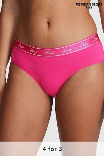 Victoria's Secret PINK Enchanted Pink Cotton Logo Hipster Knickers (K45499) | £9