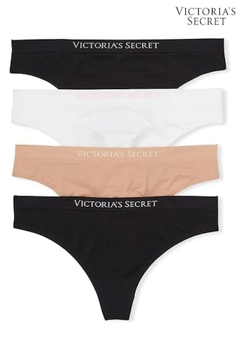 Victoria's Secret Black/Nude/White Thong Multipack Knickers (K45508) | £20