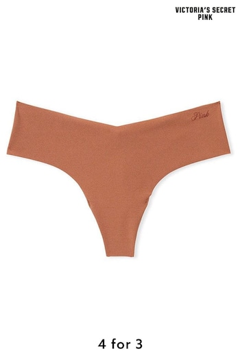 Victoria's Secret PINK Caramel Nude No Show Thong Knickers (K45551) | £9