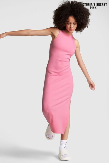 Victoria's Secret PINK Dreamy Pink Ribbed Midi Dress (K45586) | £26