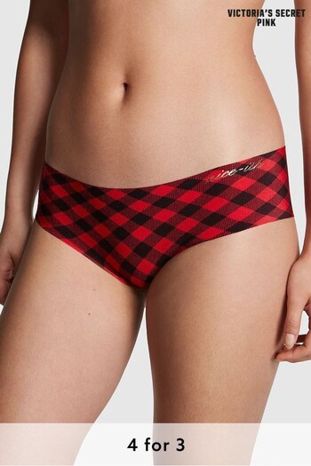 Victoria's Secret PINK Red Pepper Plaid Niceish No Show Hipster Knickers (K45619) | £9