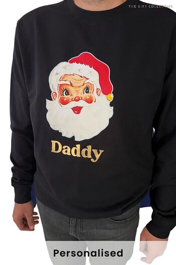 Adult Navy Retro Santa Sweater by The Gift Collective (K45648) | £30