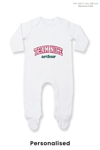 Team Nice Christmas Baby Gro by The Gift Collective (K45706) | £18