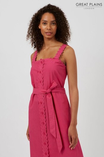 Great Plains Pink Summer Ric Rac Midi Dress (K45886) | £79