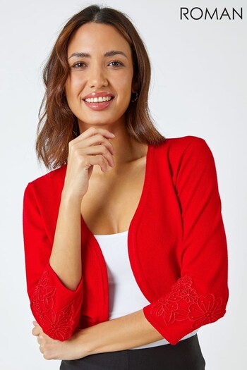 Roman Red Floral Lace Trim Knitted Bolero (K45954) | £28