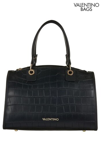 Valentino below Bags Black Sky Croc Top Handle Bag (K46125) | £149