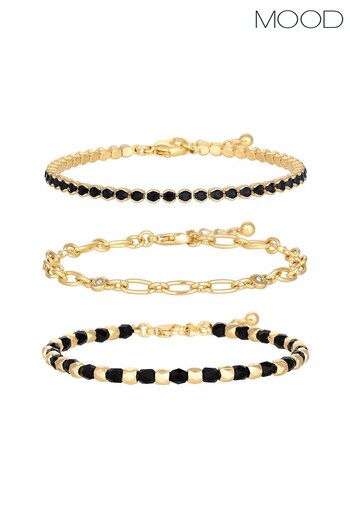 Mood Gold Bead And Celestial Chain Bracelet - Pack of 3 (K46144) | £16