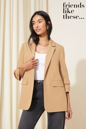 Friends Like These Camel Nude Edge to Edge Tailored Blazer (K46164) | £44