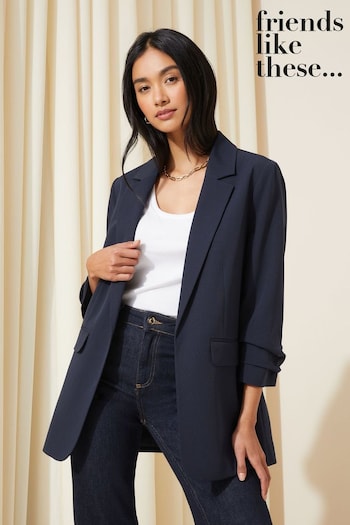 Friends Like These Navy Blue Edge to Edge Tailored Blazer (K46173) | £44