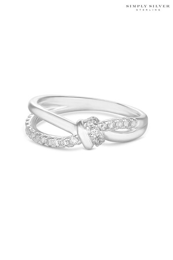 Simply Silver Sterling Silver Cubic Zirconia Knot Ring (K46399) | £45