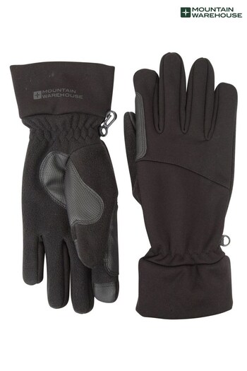 Mountain Warehouse Black Softshell Womens Touchscreen Gloves (K46456) | £24