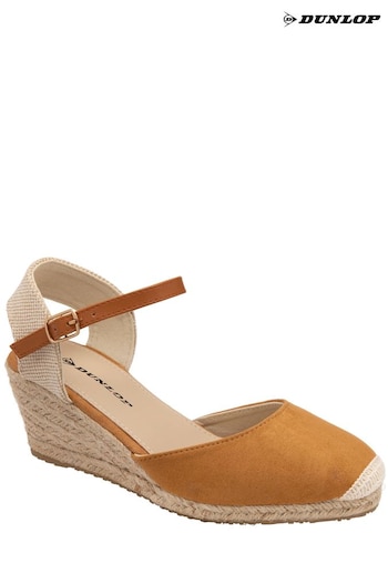 Dunlop Brown Wedge Sole Espadrille Sandal With Suede Look Upper (K46519) | £40