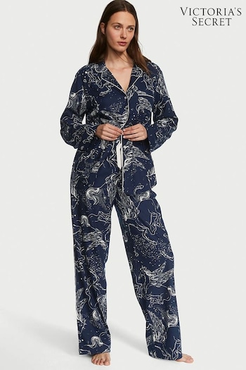 Victoria's Secret Noir Navy Blue Pegasus Long Pyjamas (K46781) | £49