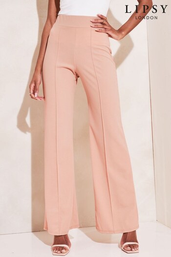 Lipsy Pink High Waist Wide Leg Tailored Trousers (K47046) | £29