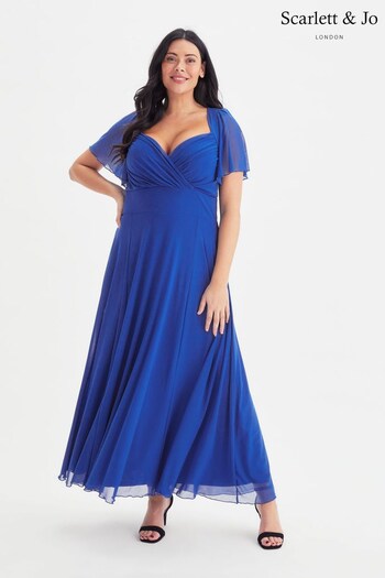 Scarlett & Jo Royal Blue Kemi Bolero Wrap Bodice Maxi Dress (K47115) | £85