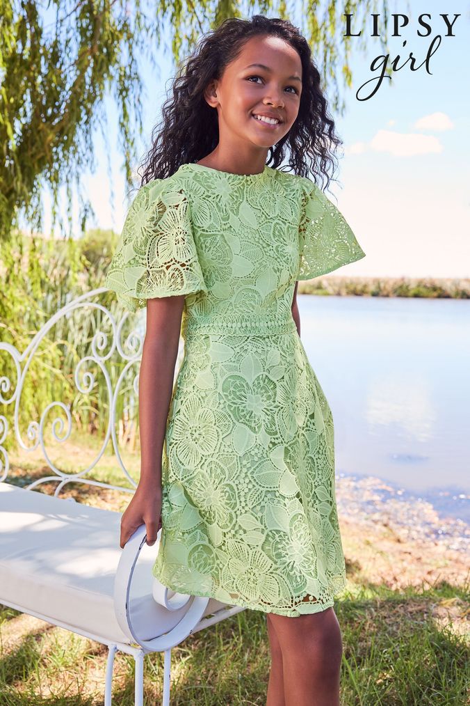 Lipsy green cheap lace dress