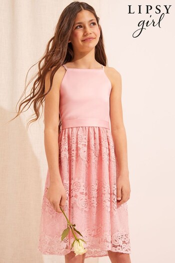Lipsy Pink Lace Skirt Occasion Dress (K47137) | £45 - £53