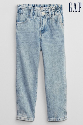 Gap Light Wash Blue Paperbag Mom Jeans (6mths-5yrs) (K47154) | £20