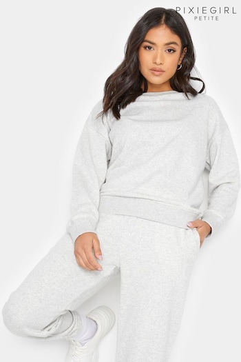 PixieGirl Petite Grey Crew Neck Sweatshirt (K47486) | £20